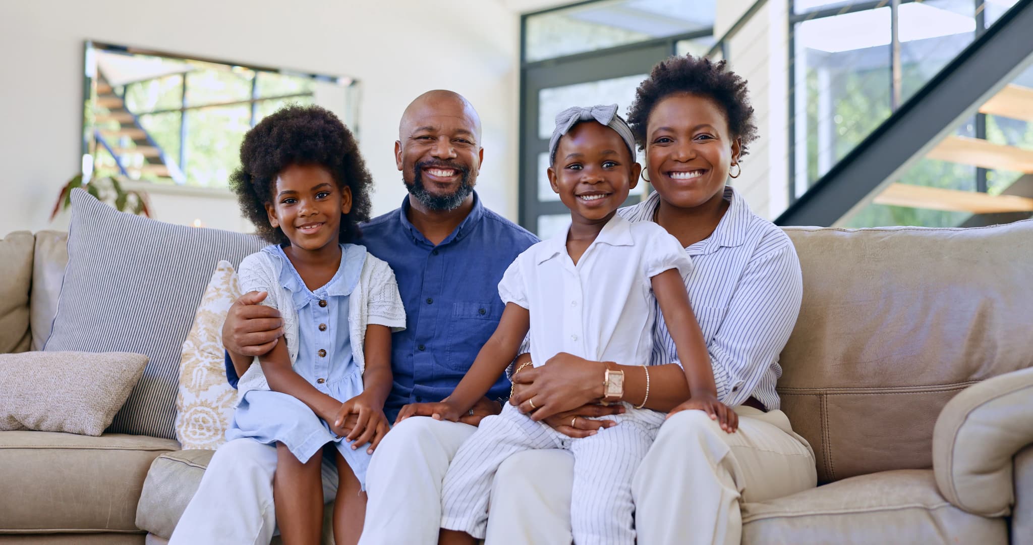 Happy family smiling together